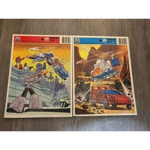 Golden Challenge Of Go Bots Tonka Toys 1985 Frame Tray Puzzles - Vtg - Lot Of 2
